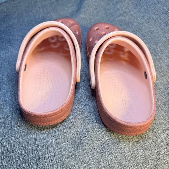 Pink rose glitter kids crocs EUC - Picture 9 of 10